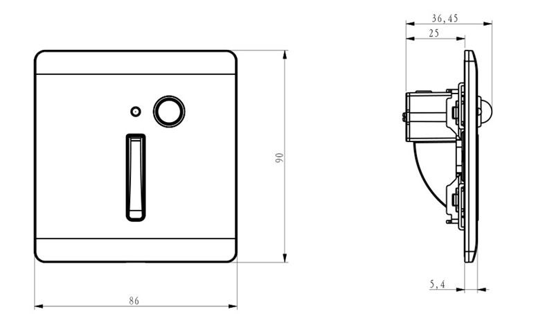 SS Panel Curved Plate Indoor Light with Motion Sensor 100 PCs/Ctn 20000 Working Hours