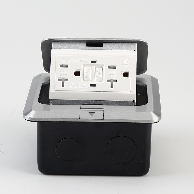 16A 250V Pop up Floor Socket Outlet with US USB Copper 150 Round Rated Current 16A