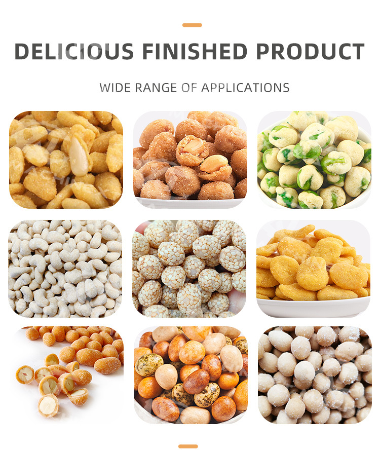 Large Capacity High Efficiency Three-station Automatic Cashew Nut And Melon Seed Kernel Coating Machine