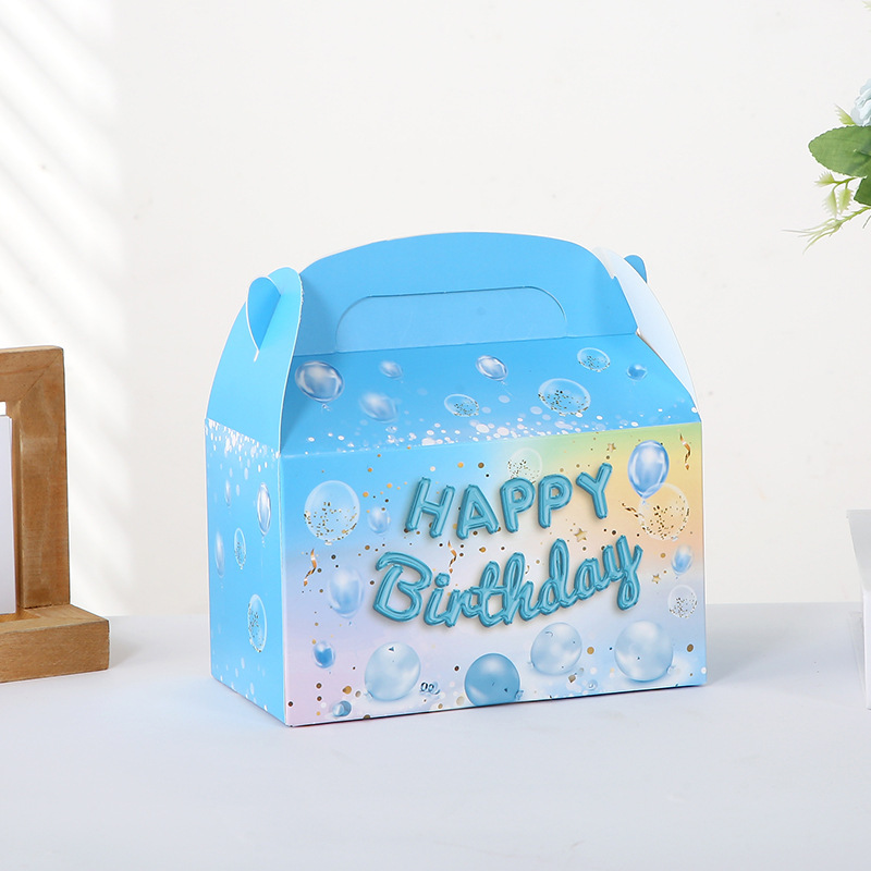 Glitzy Birthday Cake Dessert Box with Art Paper Shopping Bag and Muffin Baking Box