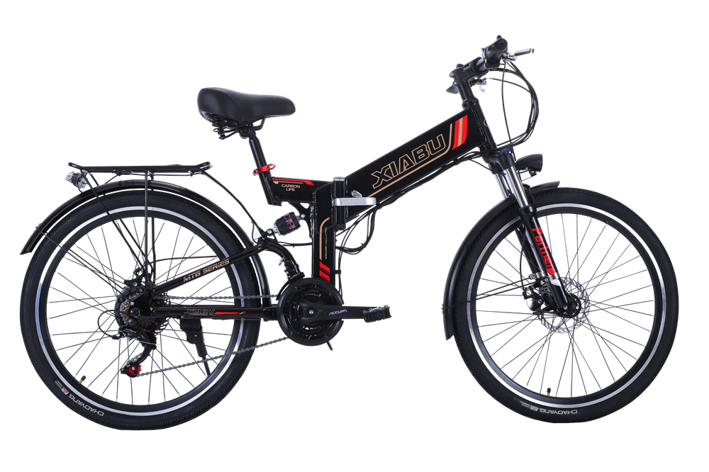 Foldable 48V 10.4AH Electric Bicycle with Aluminium Alloy Frame in Black and White