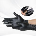 Black Orange Diamond Textured Nitrile Gloves Heavy Duty Powder Free Thick Daily