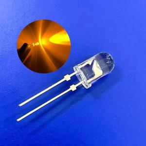 China 5mm Amber Color 590nm Super Bright 12000mcd Short Pin With Stopper For Traffic Warning Light factory