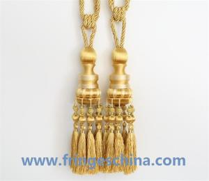 China Fashion custom long tassel fringe trimming for curtain attractive tieback hanging ball factory