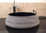 Black Granite Stone Bath Sink High Polish Natural Stone Sink For Hotel