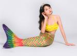 Spandex Material Childrens Mermaid Tails , Realistic Mermaid Tails For Kids