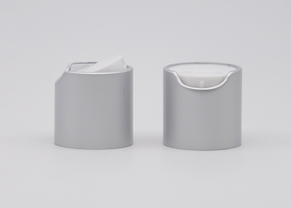 Cylinder Aluminum Disc Top Cap For Bottles 24mm Plastic Screw