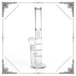 Triple Honeycomb Percolator Hookah Bongs 12 Inch Clear Straight Tube Glass