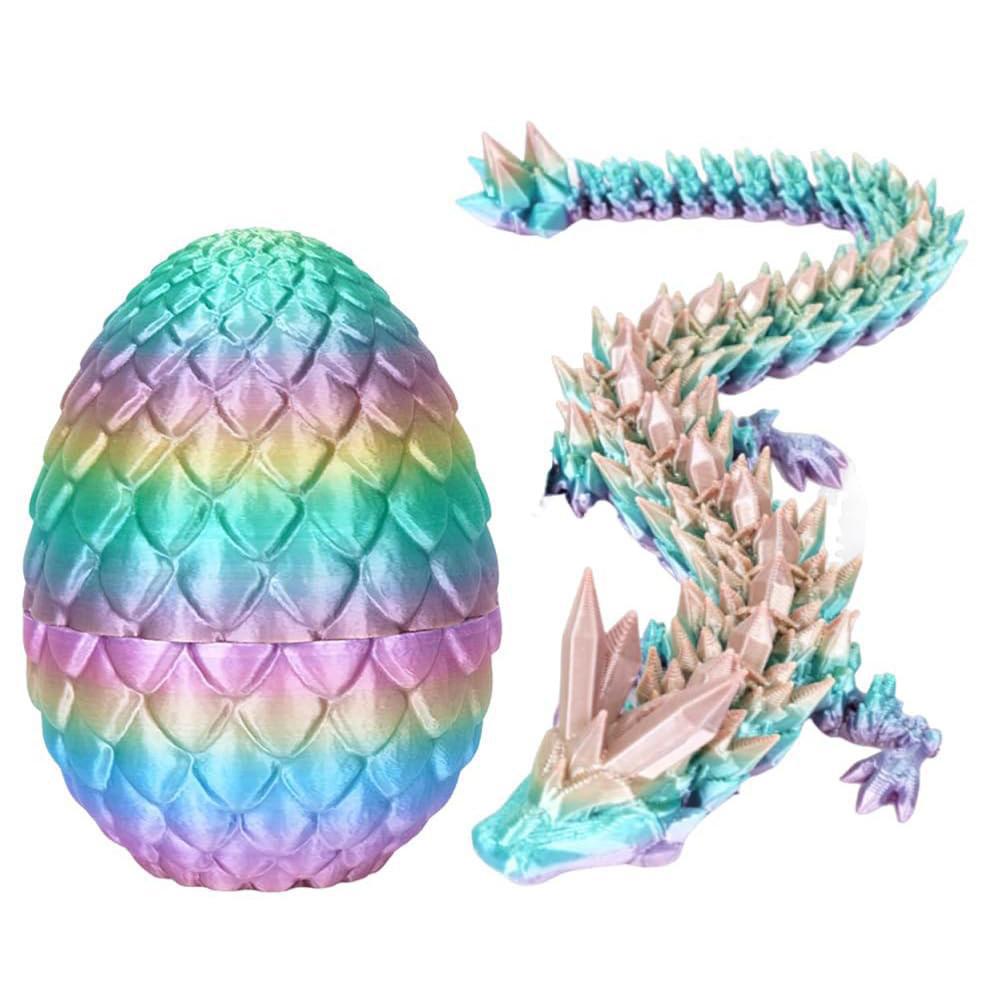 Articulated Crystal in Egg Executive Fidget Desk Toy 3D Printed Dragon Eggs for Unisex Age Range 5-7 Years