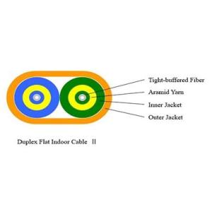China Indoor Duplex Flat Fiber Optic Cable 3.0mm Single Mode Optical Cable G652 / G655 / G657 factory