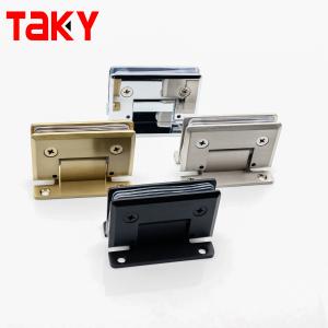 China Frameless Glass Door Hinge PSS/SSS/MB Finish 90 Degree Solid Brass for Shower Room Door factory
