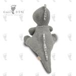 PP Cotton Stuffed Plush Toy Non Toxic 100% Polyester Grey Dinosaur Plush 28cm