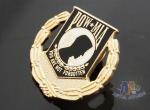 Custom Metal Hard Enamel Pow Mia Logo Lapel Pin Bages, Logo Effect Shiny Gold