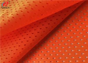 China Flameproof Fluorescent Mesh Material Fabric Orange Polyester Fabric For Safety Vests factory
