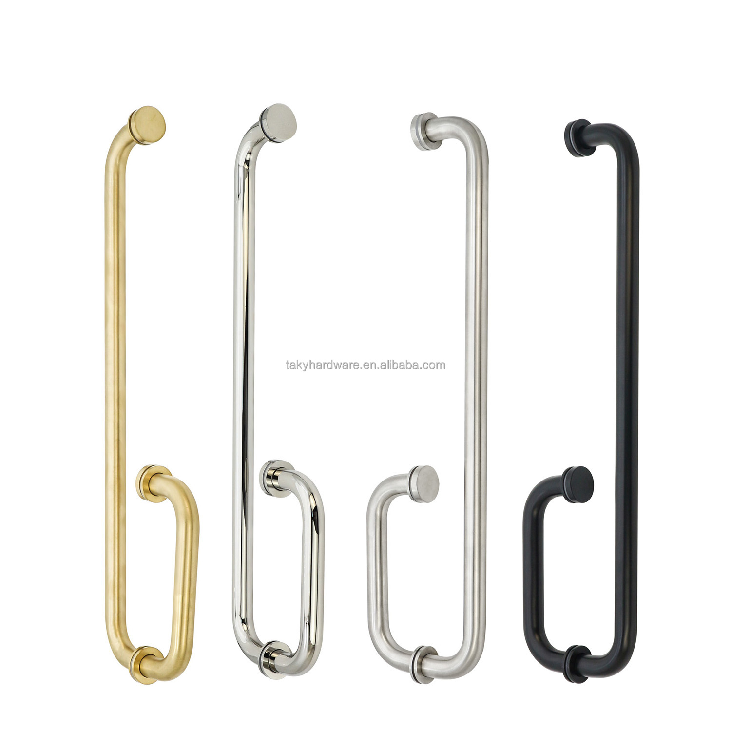 Exterior Stainless Steel Glass Door Pull Handle for 600mm Long Bathroom Shower Room