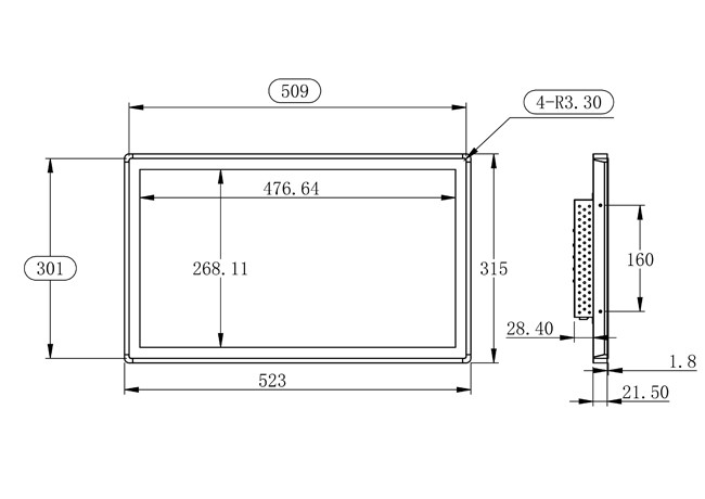 21.5-Inch Android Embedded Screen for Smart City Displays, Hospitality Applications, Corporate Interfaces, and Industrial Equipment
