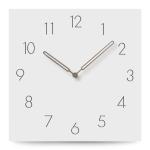 Arabic Numerals Silent Quartz Wall Art Clock White Square Large Vintage Style