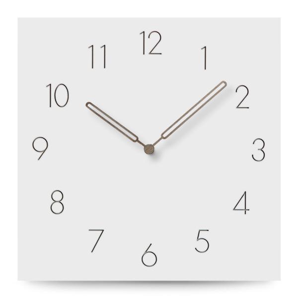 Arabic Numerals Silent Quartz Wall Art Clock White Square Large Vintage Style