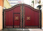 Swing Wrought Iron Electric Gates Powder Coated With ISO14001 Certified
