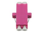 Violet Color Optical LC Duplex Adapter Plastic Housing For OM4 10G Cable