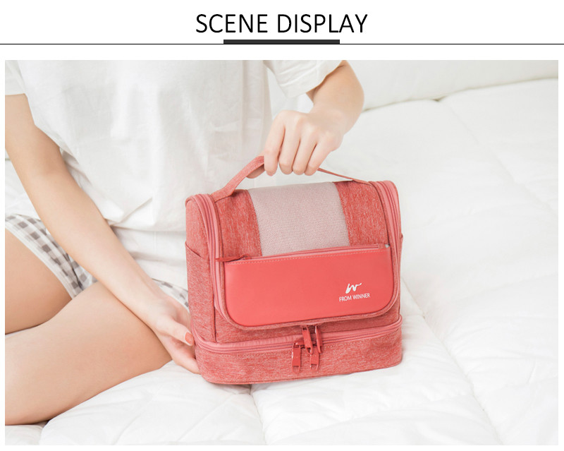 Water Resistant Polyester Hanging Travel Cosmetic Bag