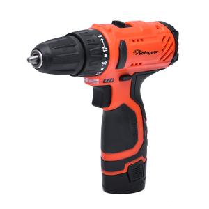 China 14Pcs 1.3Ah Cordless Screwdriver With Led Light 12v Two Speed Drill Battery Level Display factory