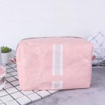 Wholesale Waterproof Foldable Brand Tyvek Pink Makeup Bag Customizable