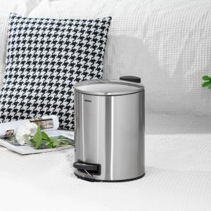 Foot Pedal Structure 3L/5L/12L/20L/30L BSCI Household Pedal Bin Round Stainless Steel Trash Bin With Thin Lid