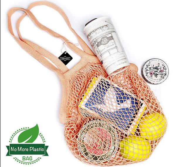 RoHS GOTS Reusable Cotton Produce Grocery Bags Net Shopping Bag Washable