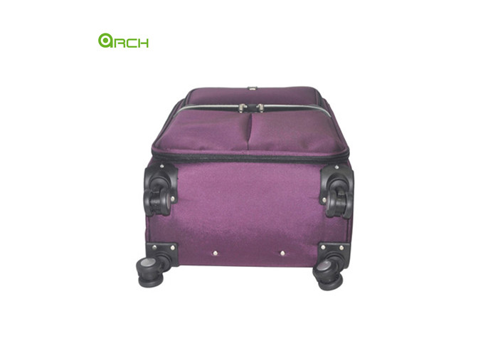 Tapestry Suitcase Soft Sided Luggage with Three Front Pockets and Skate Wheels