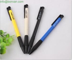 China cheap price low cost plastic pen,office click ball pen, grip simple ball pen factory