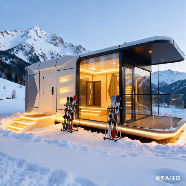 Space Capsule House with 7 Tons Net Weight 12 KW Power Consumption and SPC