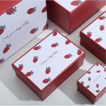 Strawberry Pattern Lipstick Luxury Gift Box Packaging For Valentines Day