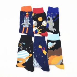 China Breathable Printed Picture Socks , Multiapplication Spandex Galaxy Tie Dye Socks factory