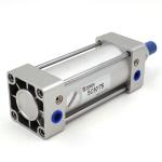 DOPOW Silver Aluminum Air Cylinders Double Acting Standard Pneumatic Cylinder