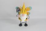 25cm Tall Iron Yellow Gnome Metal Garden Decoration Yard Ornaments