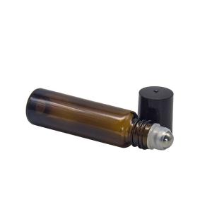 China Cosmetic Frosted Amber 10ml Empty Roll On Bottles factory