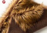 Gold Raccoon Fluffy Faux Fur Fabric , Soft Faux Fur Fabric For Collar 850 Gsm