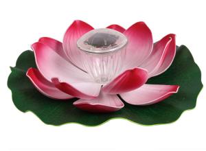 China Solar energy lotus lamp colorful gradual outdoor pool pond artificial lake decorative lotus landscape lamp factory