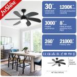 Restaurant Pull Chain Switch Ceiling Fan Six MDF Blades AC Motor