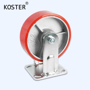China Customization and Thickness Options for 4-10 Inch Red PU Steel Core Heavy Duty Caster factory