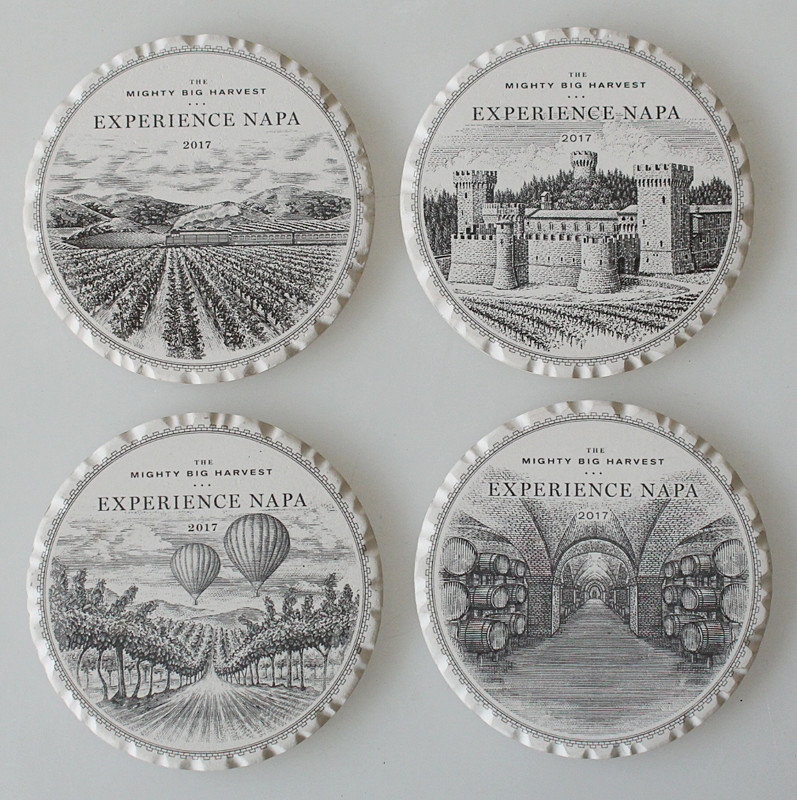 China Factory Wholesale Price 4'' Shiny Round Ceramic Cork Coaster for Gift, Promotion Use, Set of 6