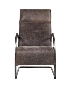 China Curve Shape Tan Leather Occasional Chair High Back Recliners With Thick Soft Cushion factory