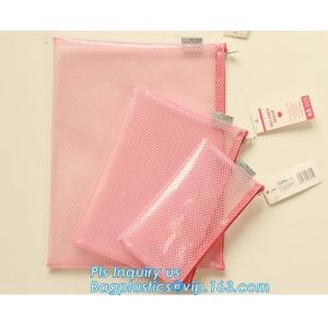 promotion pvc binder file A4 mesh zipper waterproof bag from professional