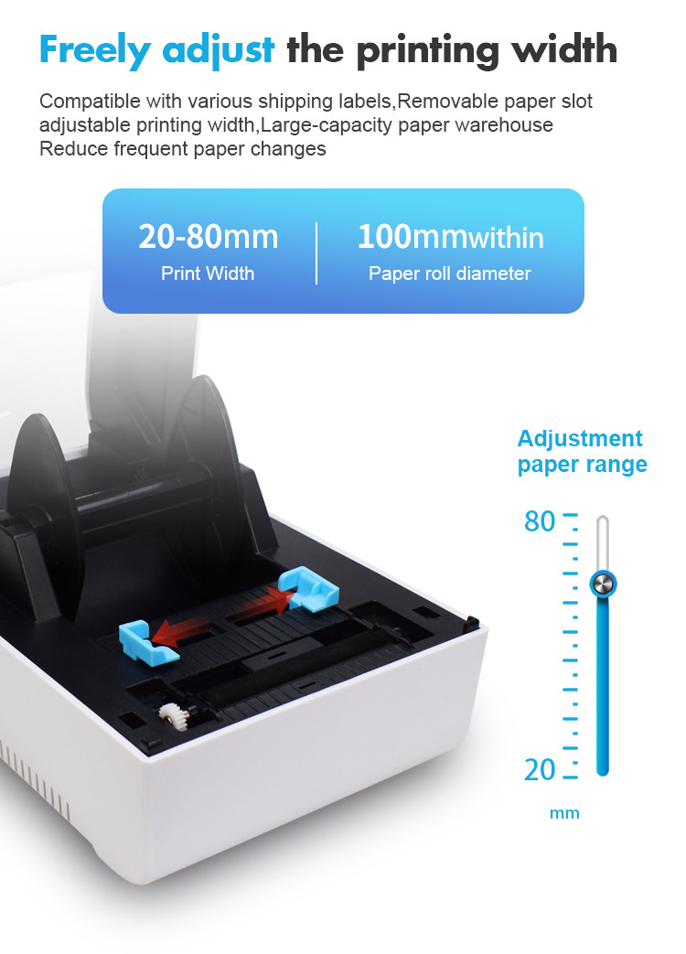 USB Bluetooth 203DPI 3 Inch Label Printer Direct Line Thermal