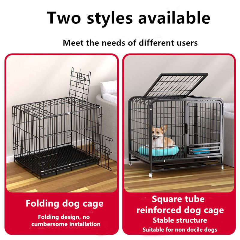 dog crate in bedroom