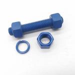 Alloy Steel Blue Stud Threaded Rod Bolts with Nut and Washers PTFE