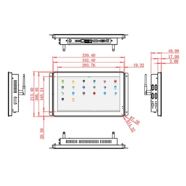 13.3-Inch Android Interactive Module for Factory Control Dashboards, Transportation Displays, Public Information Systems, and Digital Directories