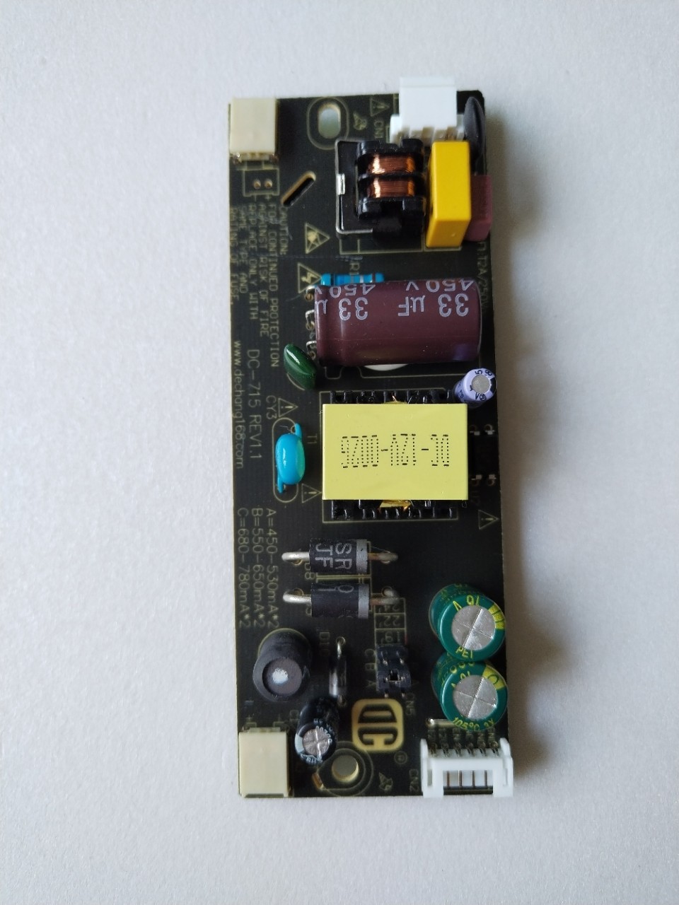 Standard Mount LCD TV Power Board with 2-Way Output DC-DC Converters DC-715 12V3A 600mA