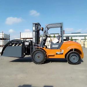 China Easy Maintenance Diesel All-Terrain Forklift Truck Overhead Guard Height 2210 Mm factory